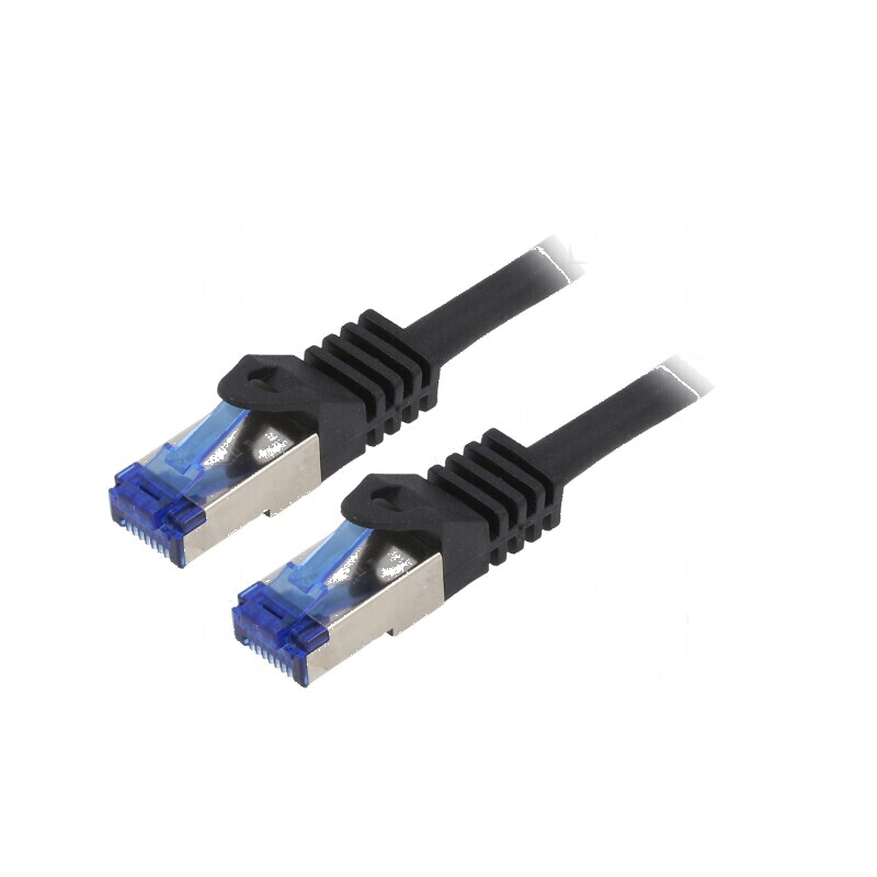 Patch cord S/FTP 6a LSZH negru 10m | Electronic-mag.ro | Componente Electronice