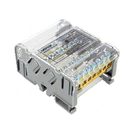 Bloc de distribuție cu 4 piste și 28 borne, gri, 100A | Electronic-mag.ro | Componente Electronice