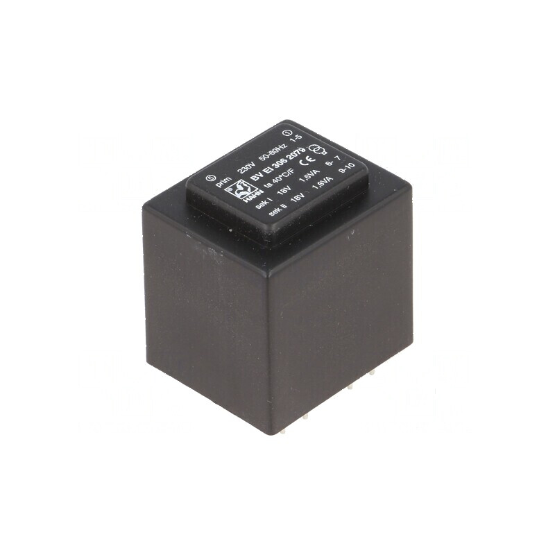 Transformator încapsulat 3,2VA 230VAC 18V 18V 89mA 89mA PCB - Transformator compact 3,2VA 230VAC 18V 18V 89mA 89mA | Electronic-mag.ro | Componente Electronice
