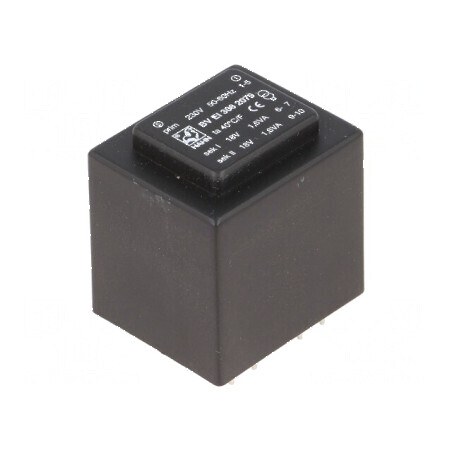 Transformator încapsulat 3,2VA 230VAC 18V 18V 89mA 89mA PCB - Transformator compact 3,2VA 230VAC 18V 18V 89mA 89mA | Electronic-mag.ro | Componente Electronice