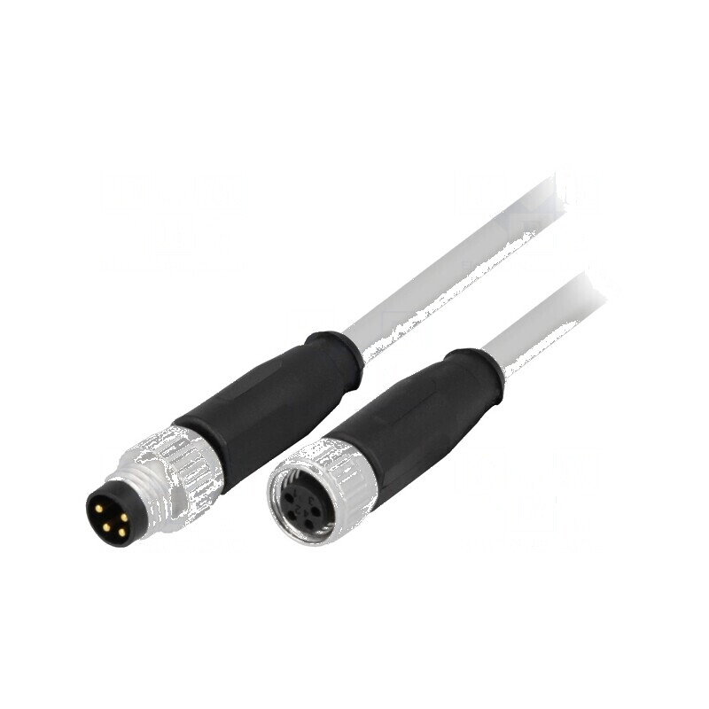 Cablu pentru senzori M8-M8 PIN 4 mufă - Cablu de extensie pentru senzori M8 de 4 metri | Electronic-mag.ro | Componente Electronice
