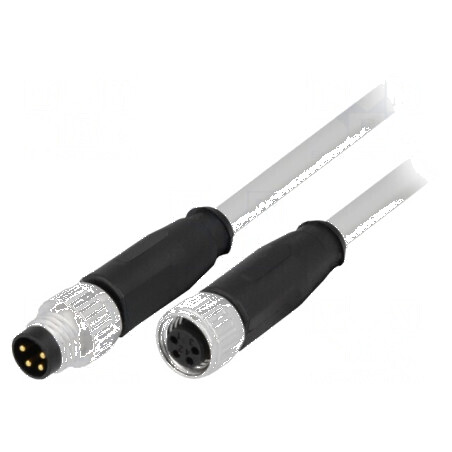 Cablu pentru senzori M8-M8 PIN 4 mufă - Cablu de extensie pentru senzori M8 de 4 metri | Electronic-mag.ro | Componente Electronice