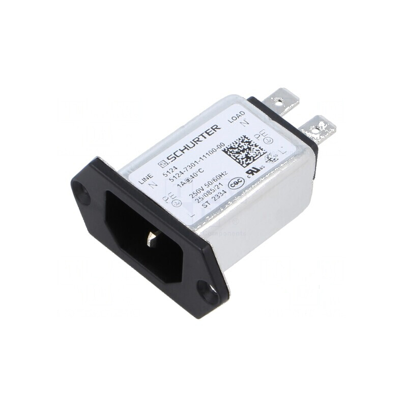 Conector AC soclu tată 1A 250VAC IEC 60320 | Electronic-mag.ro | Componente Electronice