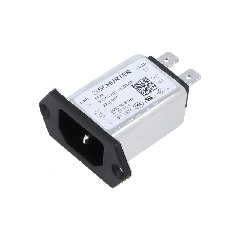 Conector AC soclu tată 2A 250VAC - Conector AC soclu tată 2A | Electronic-mag.ro | Componente Electronice