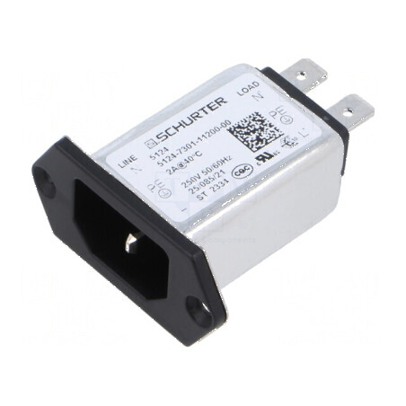 Conector AC soclu tată 2A 250VAC - Conector AC soclu tată 2A | Electronic-mag.ro | Componente Electronice
