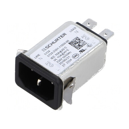 Conector AC soclu tată 15A 250VAC IEC 60320 | Electronic-mag.ro | Componente Electronice