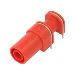 Conector banană roşu PCB, unghi 4mm | Electronic-mag.ro | Componente Electronice