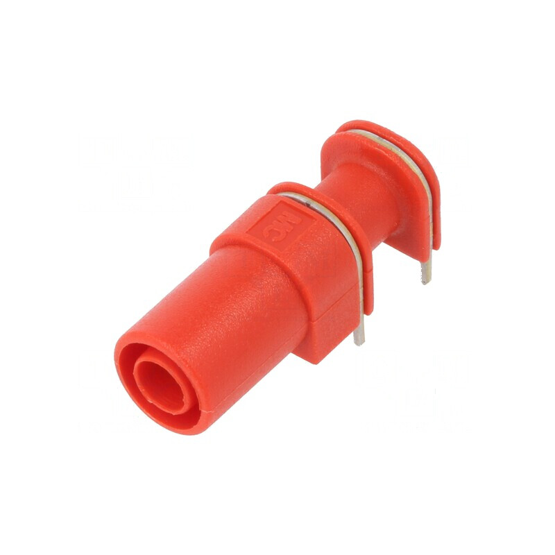 Conector banană roşu PCB, unghi 4mm | Electronic-mag.ro | Componente Electronice