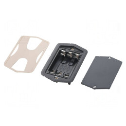 Suport baterii AA R6, pachet de 3, IP65, gri | Electronic-mag.ro | Componente Electronice