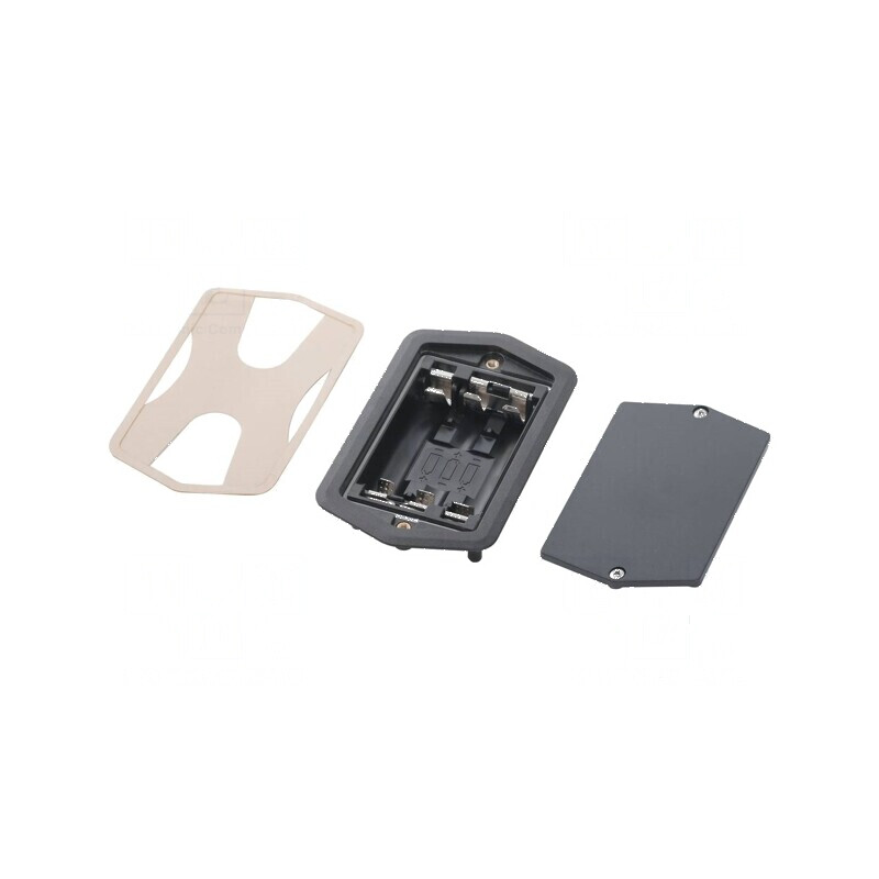 Suport baterii AA R6, pachet de 3, IP65, gri | Electronic-mag.ro | Componente Electronice