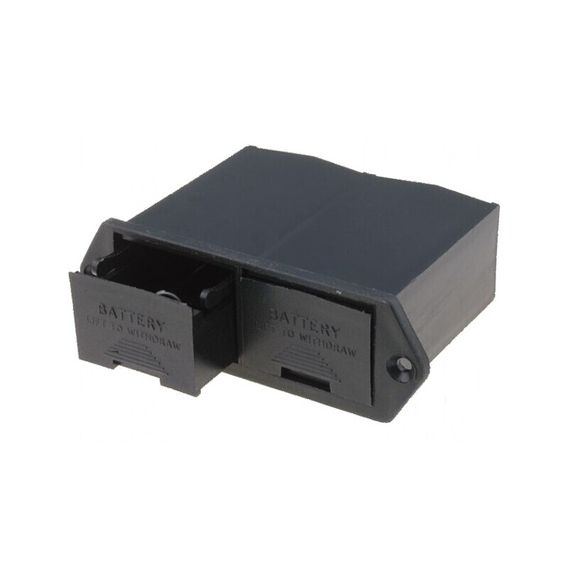 Suport tip sertar pentru baterie 9V - Panou negru | Electronic-mag.ro | Componente Electronice