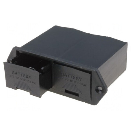 Suport tip sertar pentru baterie 9V - Panou negru | Electronic-mag.ro | Componente Electronice