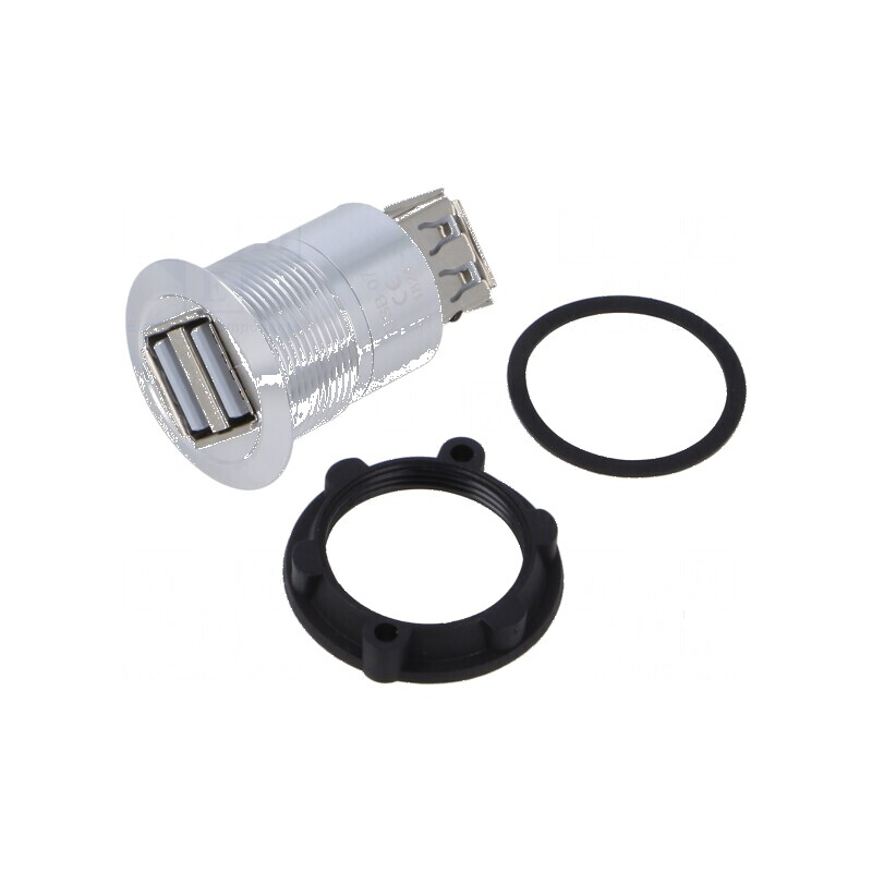 Adaptor USB A soclu x2, USB 2.0 Filet: M25 | Electronic-mag.ro | Componente Electronice
