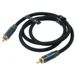 Cablu RCA mufă, 1m, placat cu aur negru | Electronic-mag.ro | Componente Electronice