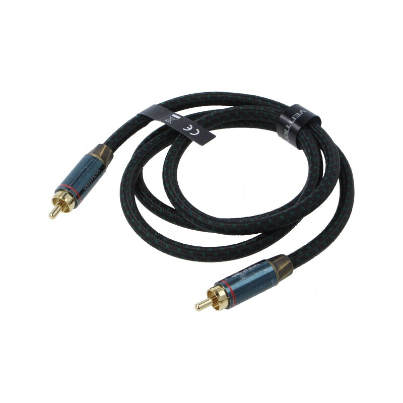 Cablu RCA mufă, 1m, placat cu aur negru | Electronic-mag.ro | Componente Electronice