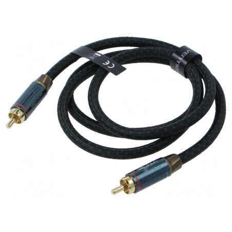 Cablu RCA mufă, 1m, placat cu aur negru | Electronic-mag.ro | Componente Electronice