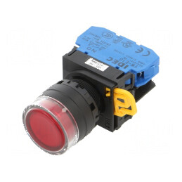 Comutator acţionat prin apăsare 22mm - 2 NO roşie | Electronic-mag.ro | Componente Electronice