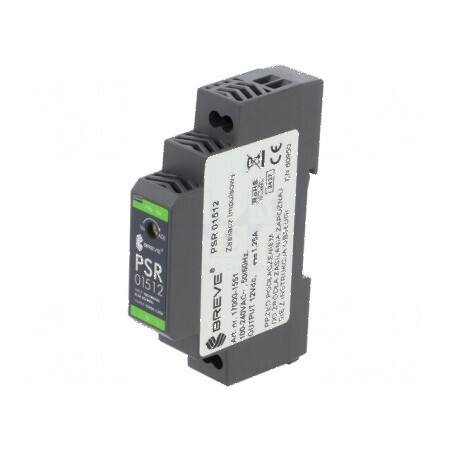 Alimentator pulsatoriu pentru şină DIN 15W 12VDC 1,25A IP20 | Electronic-mag.ro | Componente Electronice