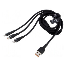 Cablu USB negru 1,2m | Electronic-mag.ro | Componente Electronice