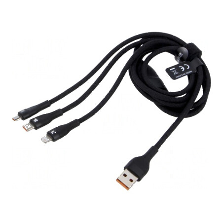 Cablu USB negru 1,2m | Electronic-mag.ro | Componente Electronice