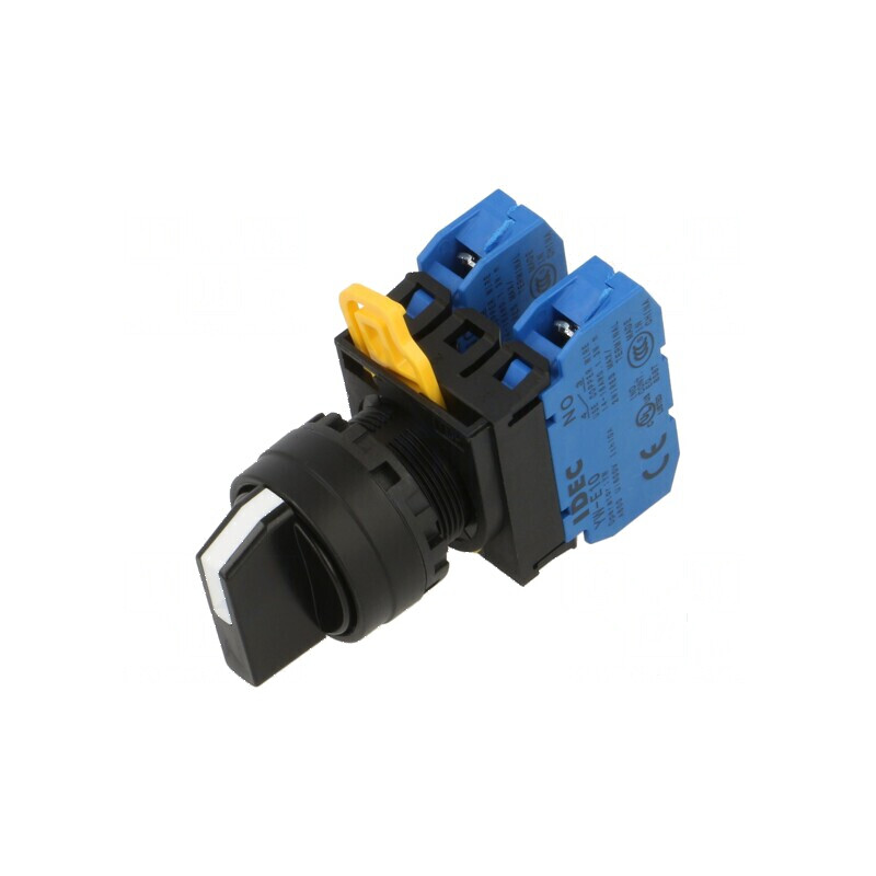 Comutator rotativ 22mm cu 2 poziții stabile - neagră | Electronic-mag.ro | Componente Electronice