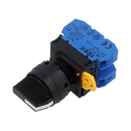 Comutator rotativ negru 22mm cu 1 NO x2 | Electronic-mag.ro | Componente Electronice