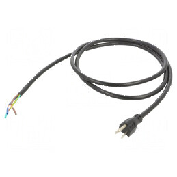 Cablu de alimentare NEMA 5-15, 3x14AWG, 2m, negru | Electronic-mag.ro | Componente Electronice