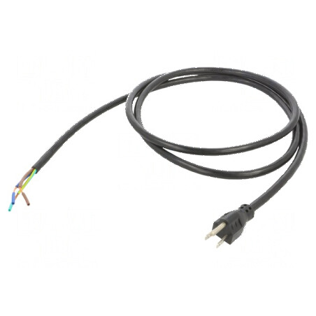 Cablu de alimentare NEMA 5-15, 3x14AWG, 2m, negru | Electronic-mag.ro | Componente Electronice