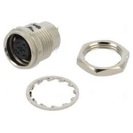 Conector circular HR25 6-pin soclu mamă drept | Electronic-mag.ro | Componente Electronice