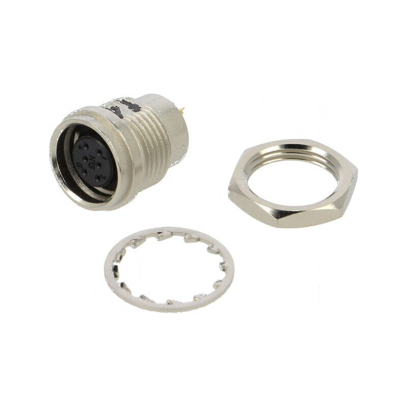 Conector circular HR25 6-pin soclu mamă drept | Electronic-mag.ro | Componente Electronice