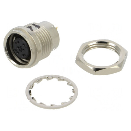 Conector circular HR25 6-pin soclu mamă drept | Electronic-mag.ro | Componente Electronice