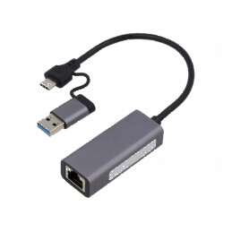 Adaptor rețea USB 3.1 Gigabit Ethernet Grey | Electronic-mag.ro | Componente Electronice