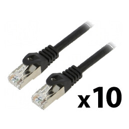 Cablu de patch F/UTP 6 litat CCA PVC negru 3m 26AWG Fire: 8 | Electronic-mag.ro | Componente Electronice