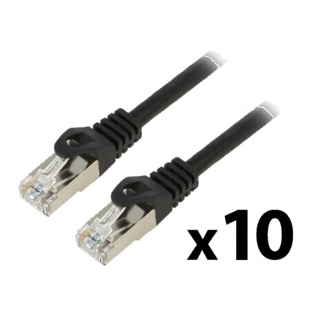 Cablu de patch F/UTP 6 litat CCA PVC negru 3m 26AWG Fire: 8 | Electronic-mag.ro | Componente Electronice