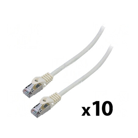 Cablu de rețea alb 3m - Patch cord F/UTP 6 litat 26AWG 10buc | Electronic-mag.ro | Componente Electronice
