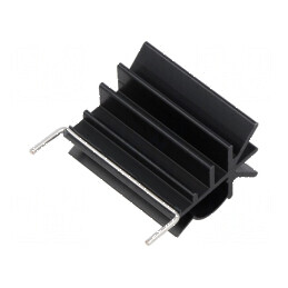 Radiator extrudat cu aripioare TO220 neagră - dimensiuni 35mm x 20mm | Electronic-mag.ro | Componente Electronice
