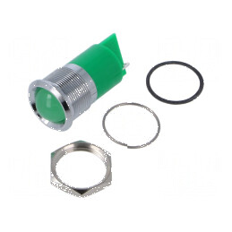 Lampă de control LED verde Ø22mm IP67 Q22 | Electronic-mag.ro | Componente Electronice