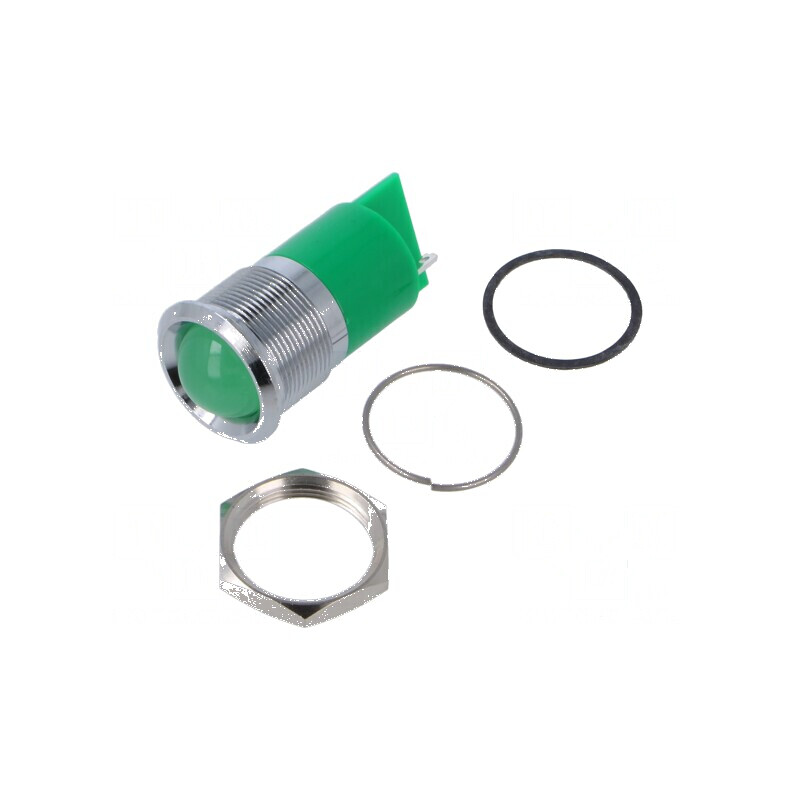 Lampă de control LED verde Ø22mm IP67 Q22 | Electronic-mag.ro | Componente Electronice