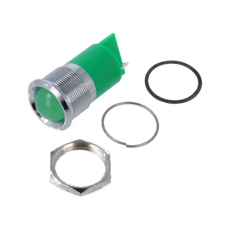 Lampă de control LED verde Ø22mm IP67 Q22 | Electronic-mag.ro | Componente Electronice