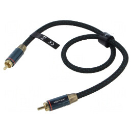 Cablu RCA mufă din aurit negru 0,5m | Electronic-mag.ro | Componente Electronice