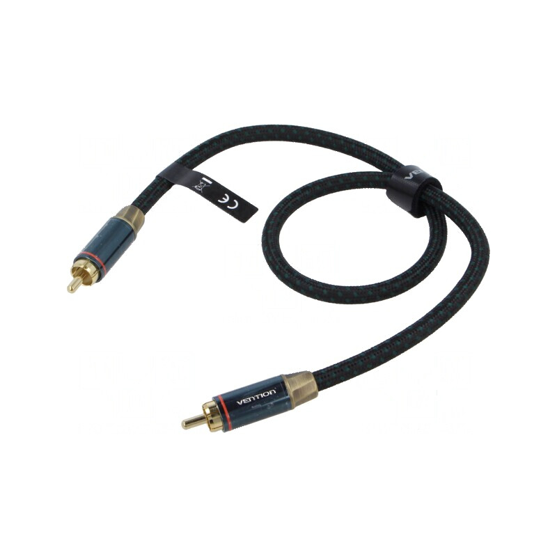 Cablu RCA mufă din aurit negru 0,5m | Electronic-mag.ro | Componente Electronice