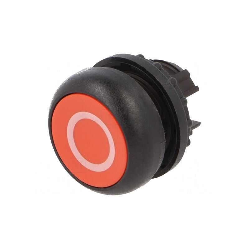 Comutator acţionat prin apăsare 22mm Poz.i stab: 2 roşie | Electronic-mag.ro | Componente Electronice