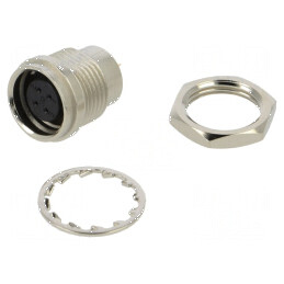 Conector circular HR25 PIN 4 soclu mamă drept | Electronic-mag.ro | Componente Electronice