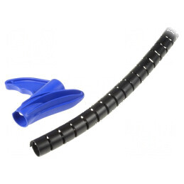 Înfăşurare în spirală 16mm polipropilenă neagră 2m: Spiral Wrap Black 16mm 2m | Electronic-mag.ro | Componente Electronice