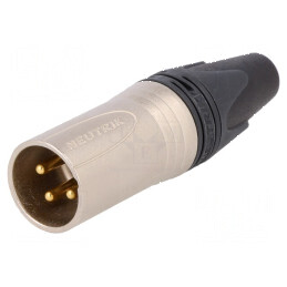 Conector XLR mufă tată PIN 3 drept EMC/EMI - cablu lipire | Electronic-mag.ro | Componente Electronice