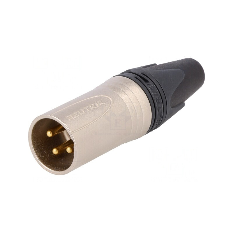 Conector XLR mufă tată PIN 3 drept EMC/EMI - cablu lipire | Electronic-mag.ro | Componente Electronice