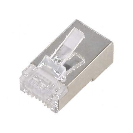 Conector RJ45 Cat 6 ecranat de trecere | Electronic-mag.ro | Componente Electronice