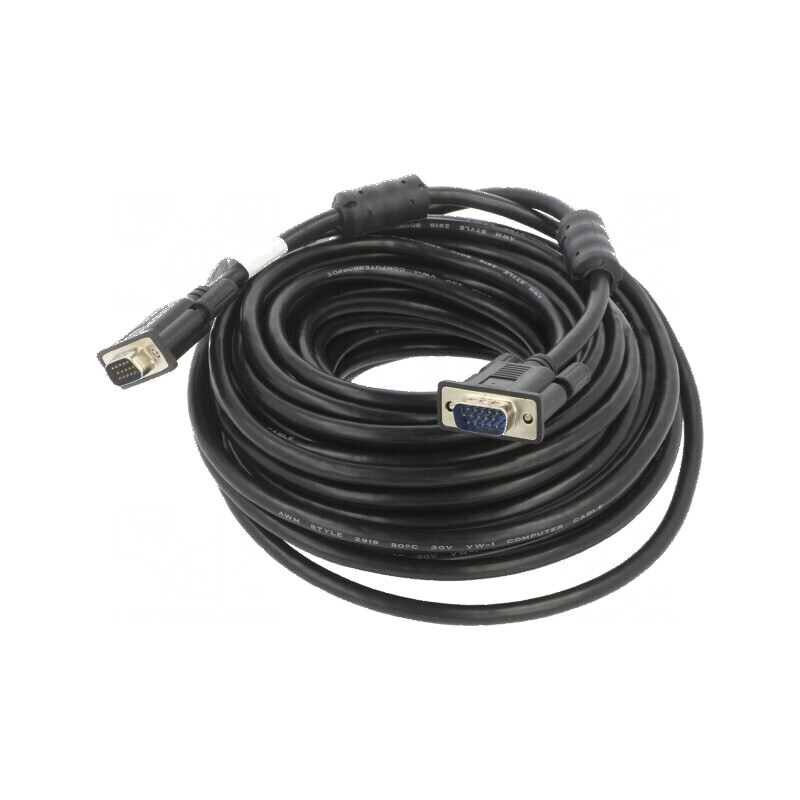 Cablu D-Sub 15pin HD 15m neagră | Electronic-mag.ro | Componente Electronice