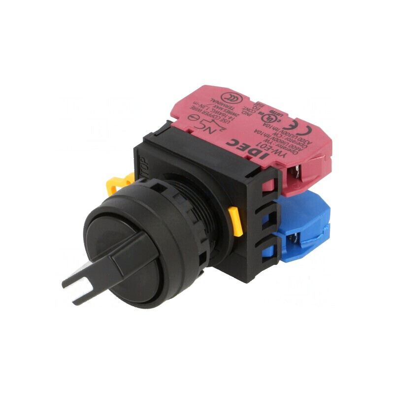 Comutator rotativ 22mm negru | Electronic-mag.ro | Componente Electronice