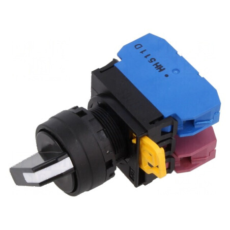 Comutator rotativ 22mm - Negru | Electronic-mag.ro | Componente Electronice